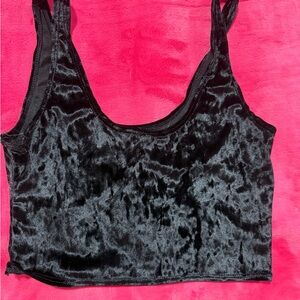 Black Velvet Crop Top